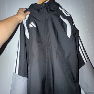 Men Adidas Black and White Windbreaker